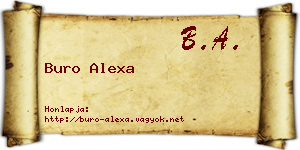 Buro Alexa névjegykártya